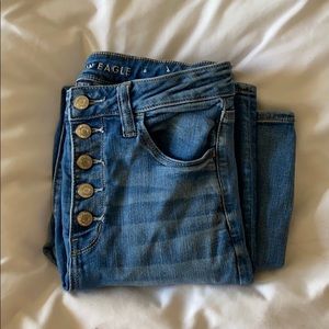 American Eagle Button Up High Waisted Skinny Jeans